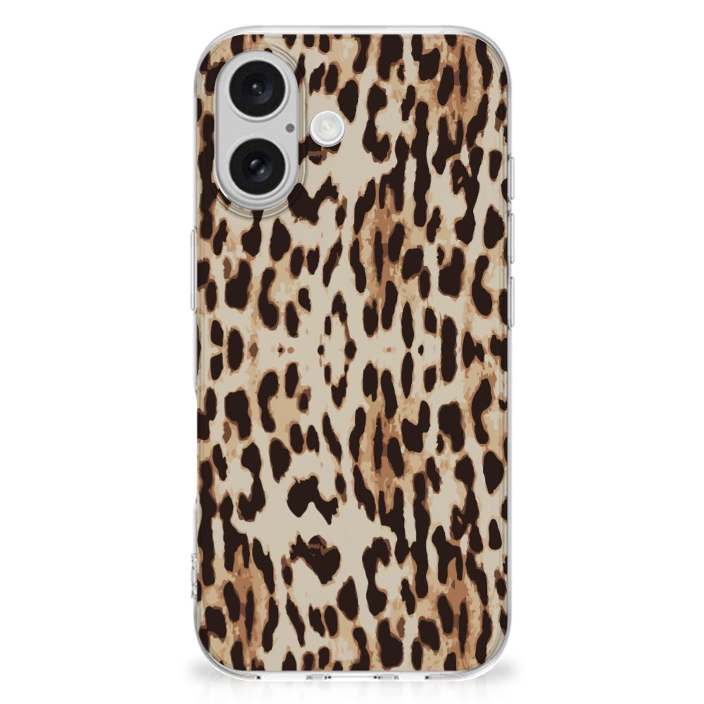 iPhone 16 TPU Hoesje Leopard hoesje leopardprint achterzijde