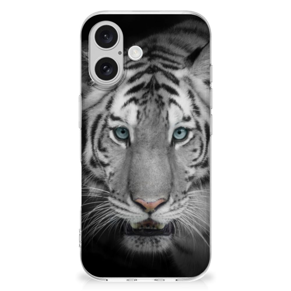 iPhone 16 TPU Hoesje Tijger Witte tijger voorkant design