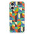 iPhone 16 TPU bumper Funky Retro design hoesje achterkant kleurrijk patroon