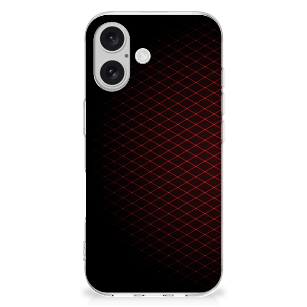 iPhone 16 TPU bumper Geruit Rood geruit design achterkant