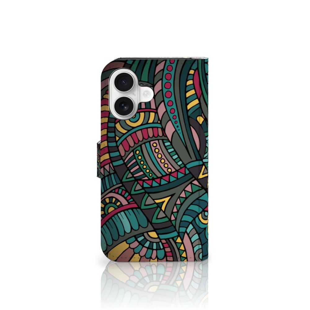iPhone 16 Telefoon Hoesje Aztec telefoonhoesje Aztec achteraanzicht