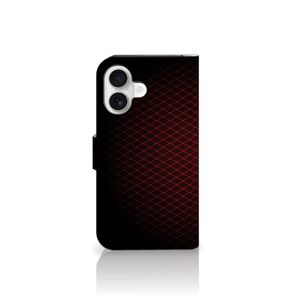 iPhone 16 Telefoon Hoesje Geruit Rood hoesje geruit rood zijkant