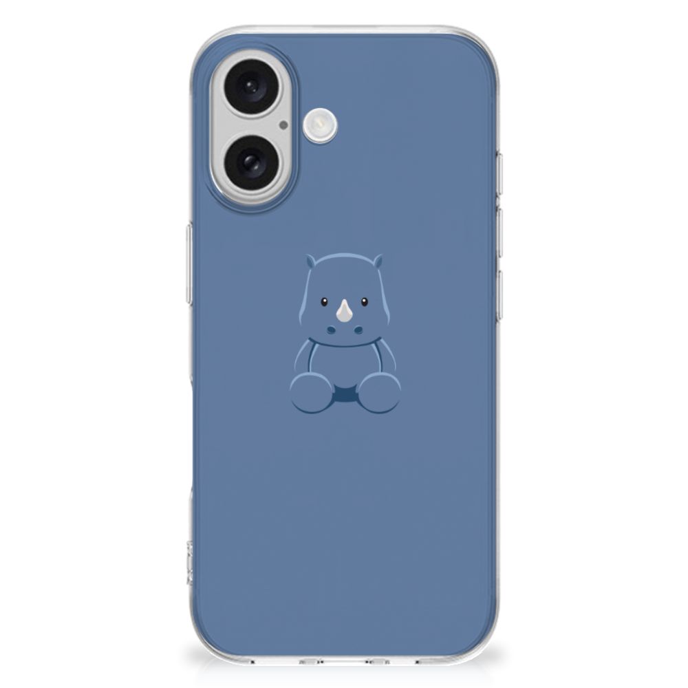 iPhone 16 Telefoonhoesje met Naam Baby Rhino telefoonhoesje baby rhino achteraanzicht