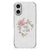 iPhone 16 Telefoonhoesje met Naam Boho Text transparant voorzijde