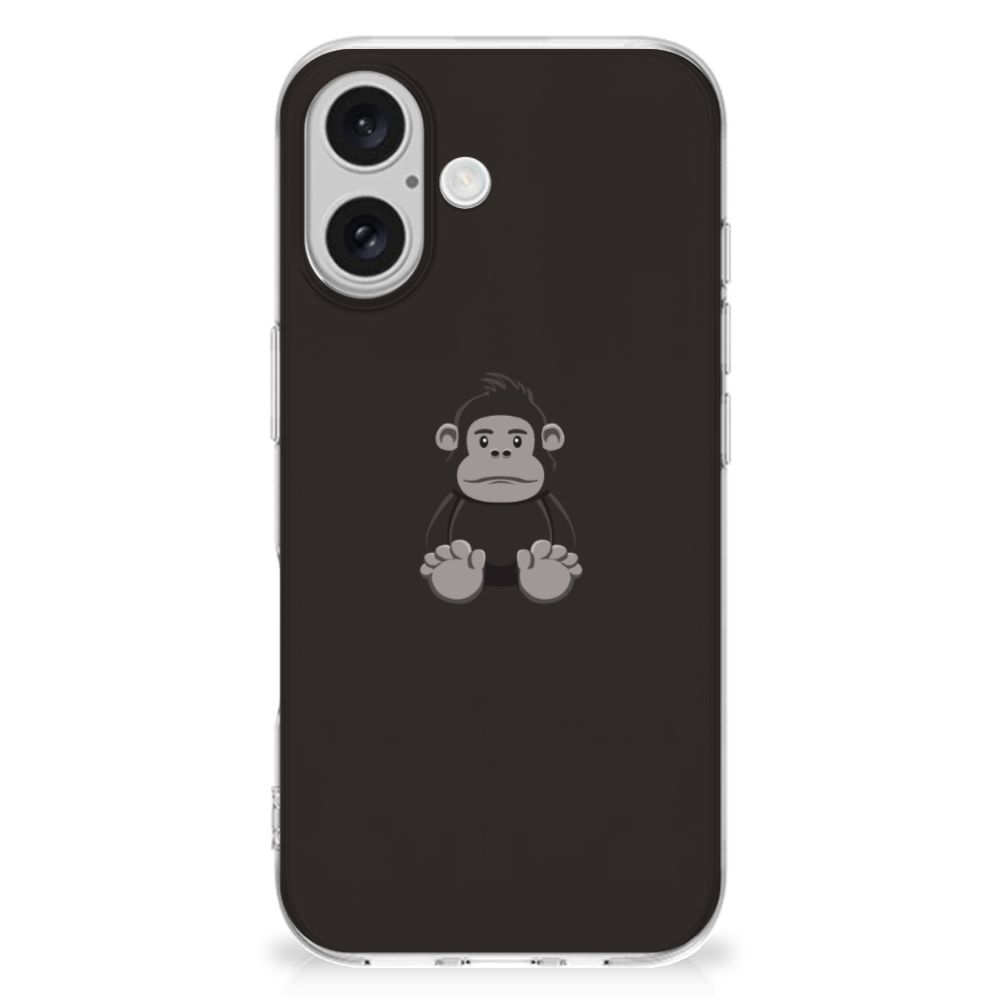 iPhone 16 Telefoonhoesje met Naam Gorilla Gorilla design achterkant