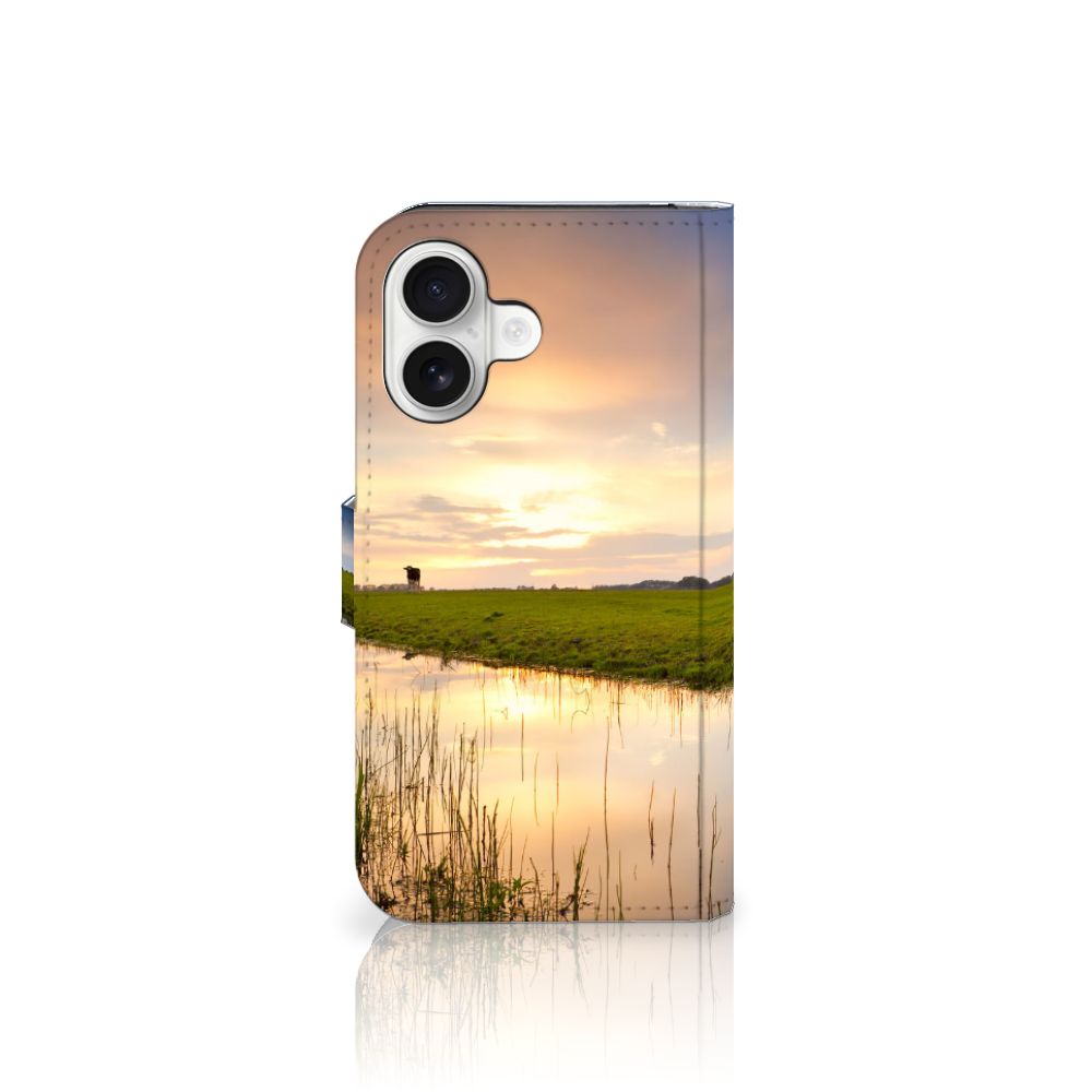 iPhone 16 Telefoonhoesje met Pasjes Koe telefoonhoesje koeien natuur stilleven
