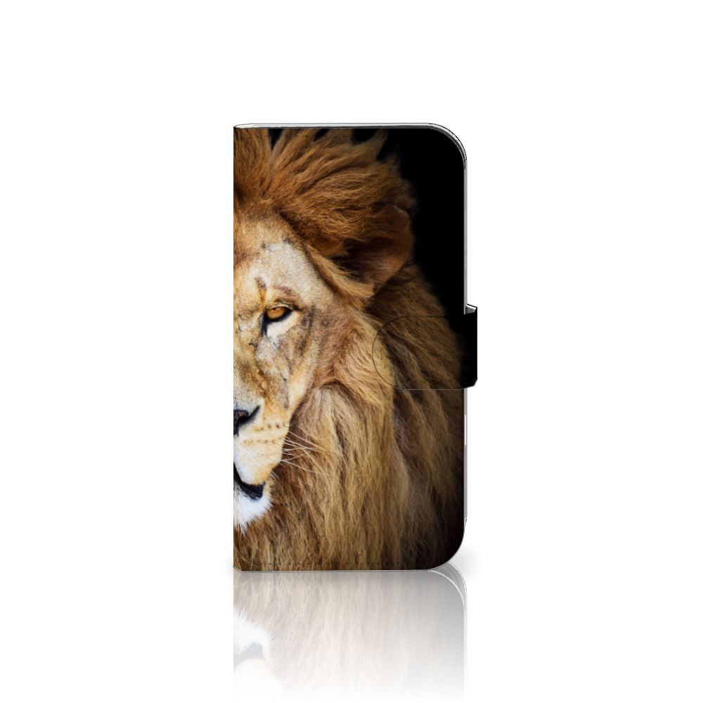 iPhone 16 Telefoonhoesje met Pasjes Leeuw design leeuw aanzicht