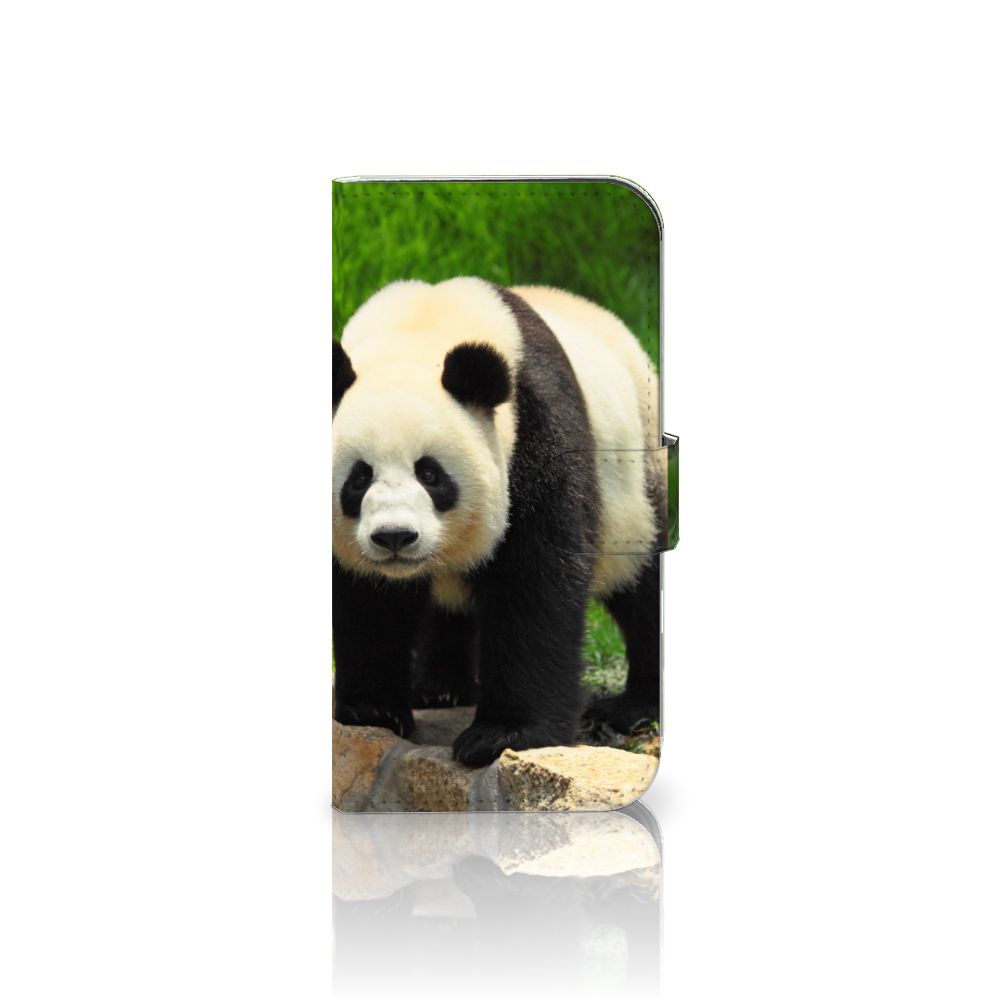 iPhone 16 Telefoonhoesje met Pasjes Panda panda ontwerp vooraanzijde