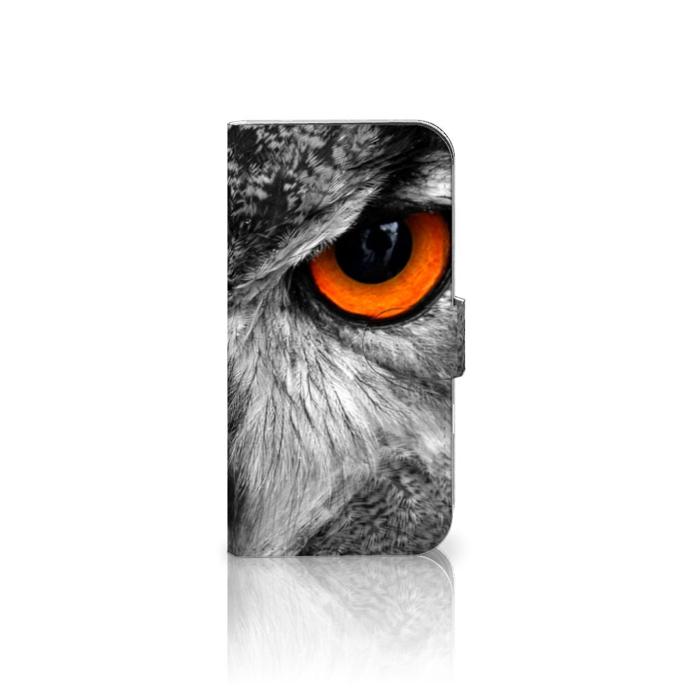 iPhone 16 Telefoonhoesje met Pasjes Uil uil design zijkant