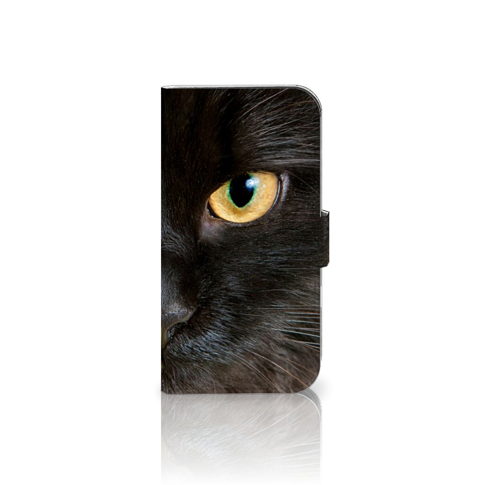 iPhone 16 Telefoonhoesje met Pasjes Zwarte Kat telefoonhoesje design Zwarte Kat aanzicht