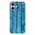iPhone 16 plus Bumper Hoesje Wood Blue bumper hoesje afgebladderd blauw hout achterkant