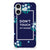 iPhone 16 plus Silicone-hoesje Flowers Blue DTMP achterkant design