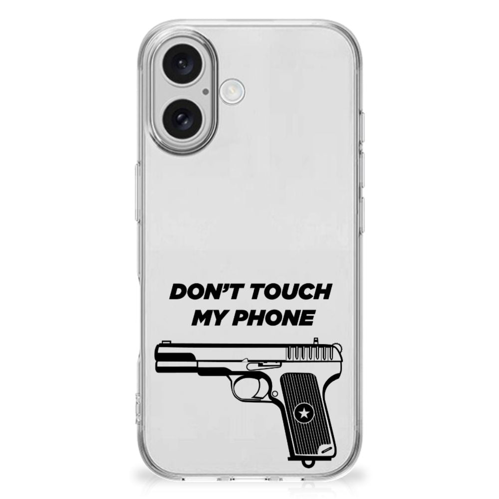 iPhone 16 plus Silicone-hoesje Pistol DTMP telefoonhoesje pistol aanzicht