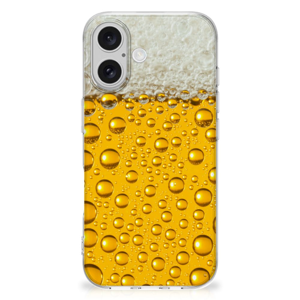iPhone 16 plus Siliconen Case Bier bierprint achterkant