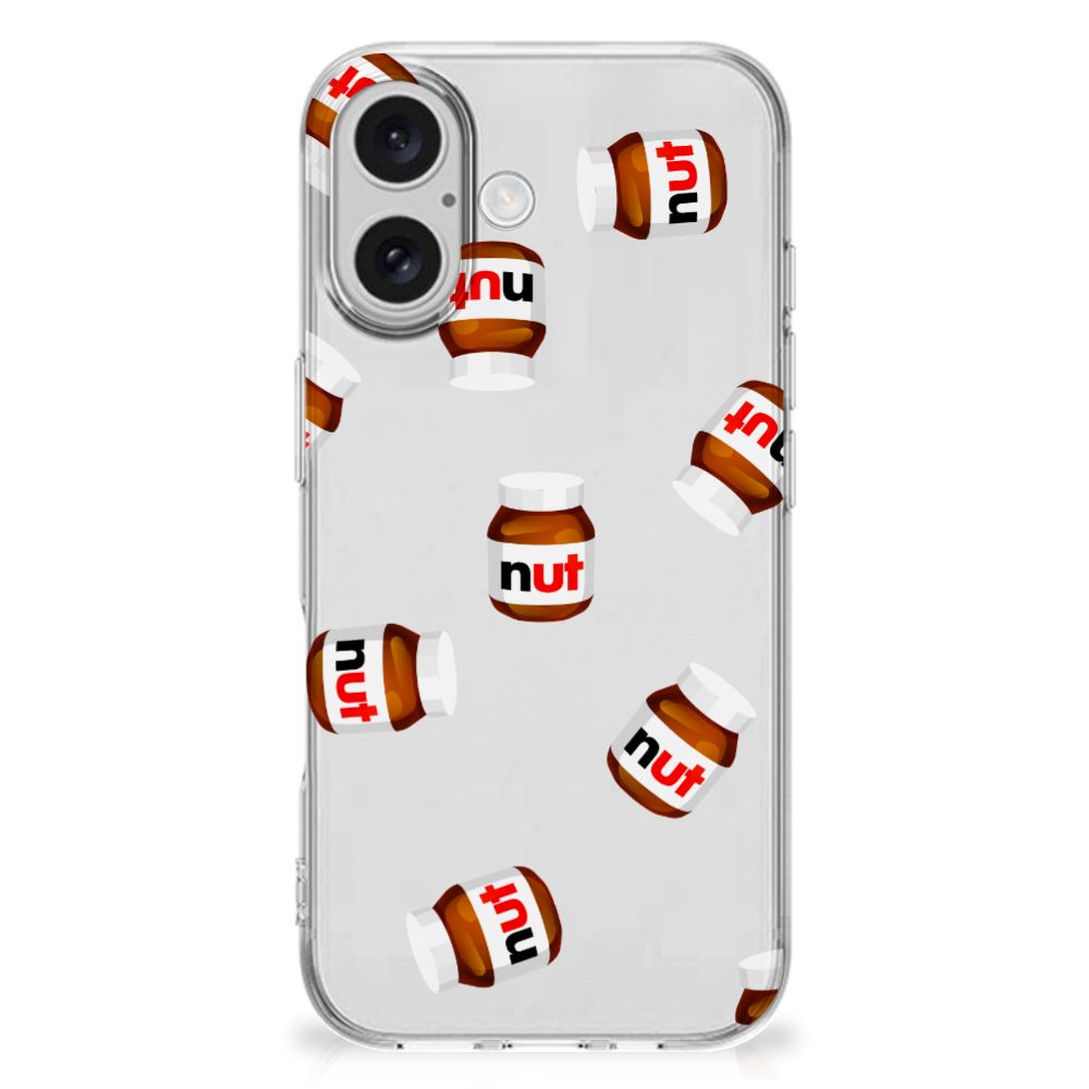 iPhone 16 plus Siliconen Case Nut Jar design Nut Jar aanzicht
