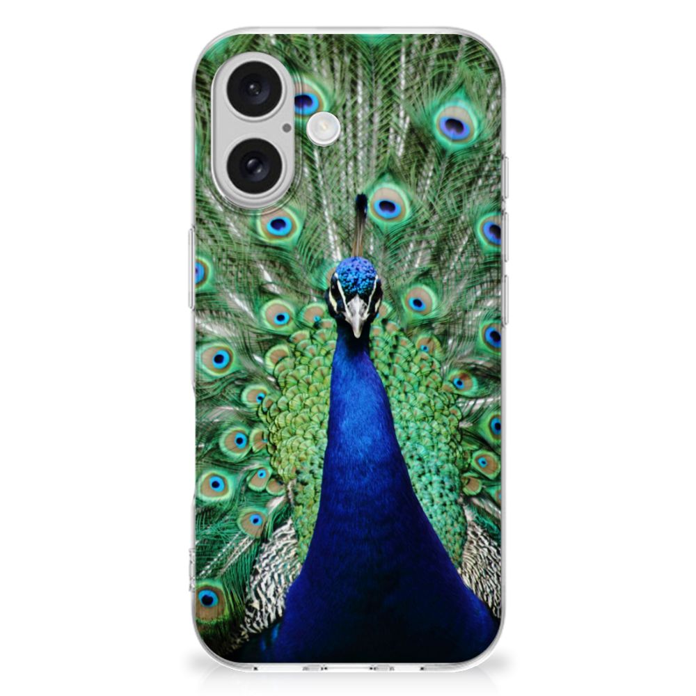 Apple iPhone 16 plus TPU Hoesje Pauw pauw design achterkant