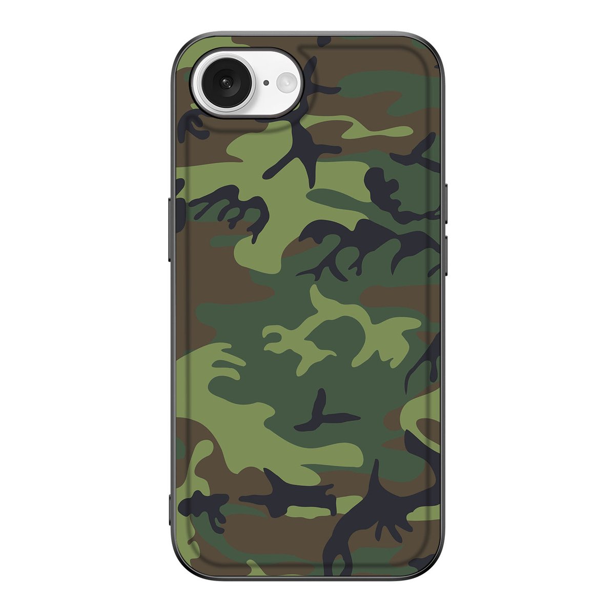 Apple iPhone 16e Back Case Army Dark camouflage design achterzijde