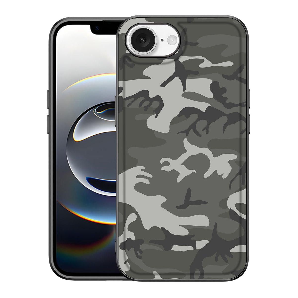 Apple iPhone 16e Back Case Army Light camouflage design achteraanzicht