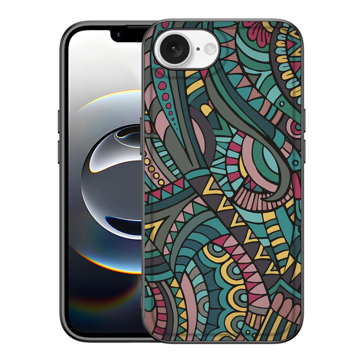 Apple iPhone 16e Back Case Aztec patroon design achterkant