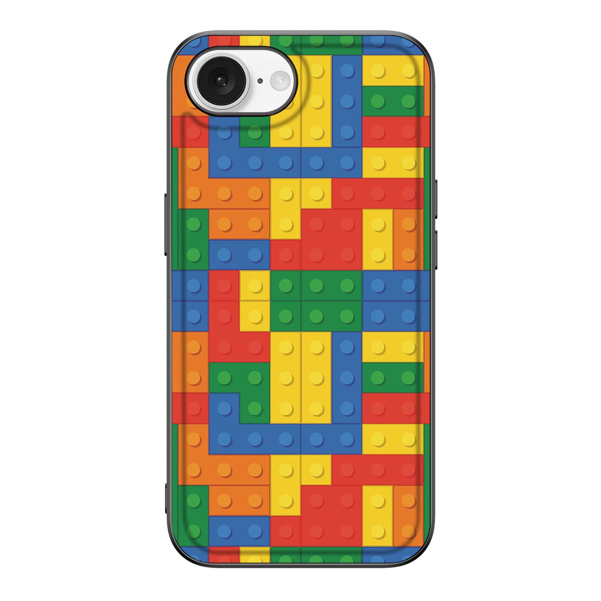 Apple iPhone 16e Back Case Blokken patroon kleurrijk design achterkant