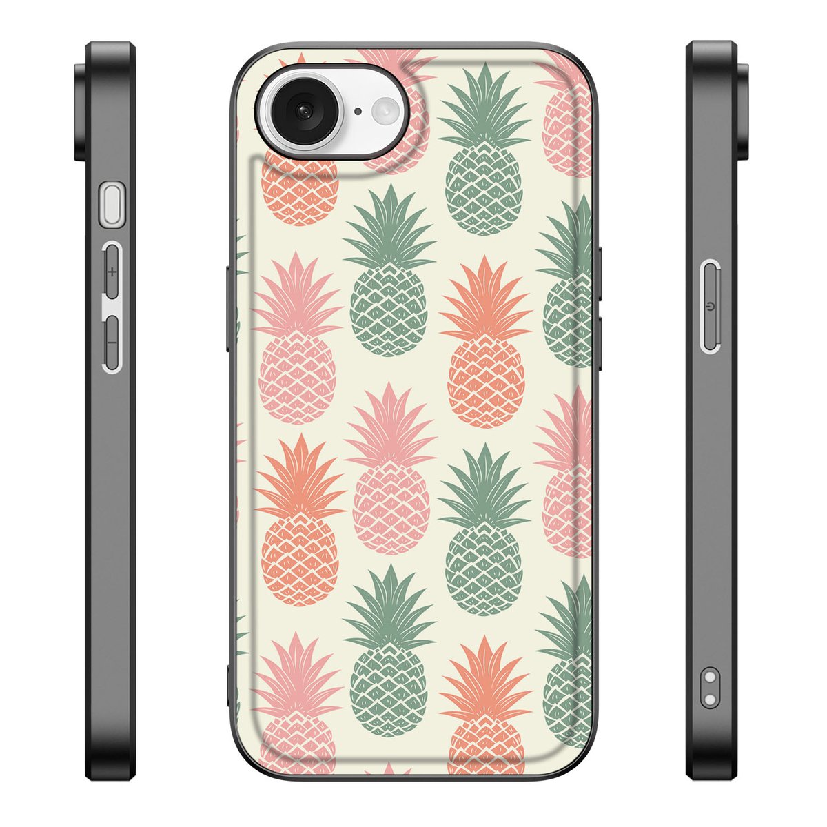 Apple iPhone 16e Back Cover Hoesje Ananas ananas design voorzijde