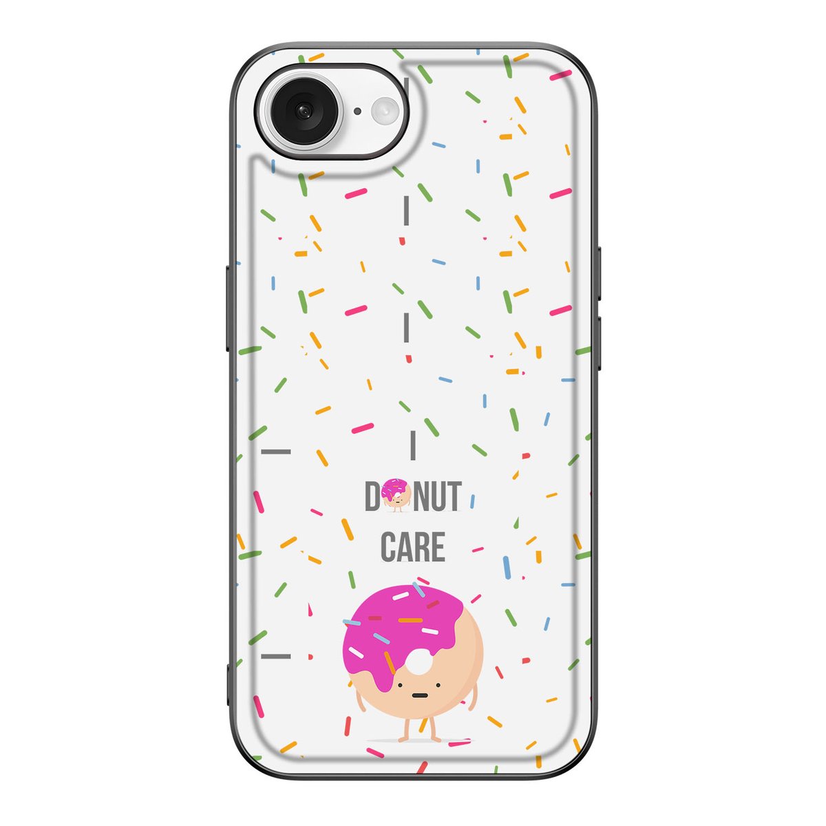 Apple iPhone 16e Back Cover Hoesje Donut Roze Donut Roze Aanzicht