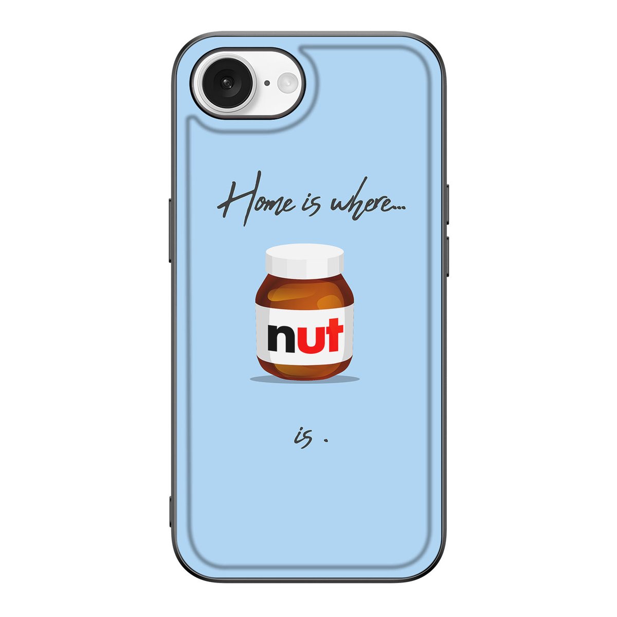 Apple iPhone 16e Back Cover Hoesje Nut Home Eten Drinken design achterkant blauw