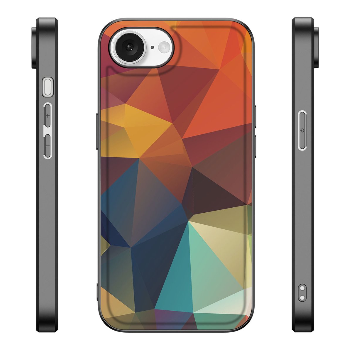 Apple iPhone 16e Backcover Polygon Color abstract design zijkanten