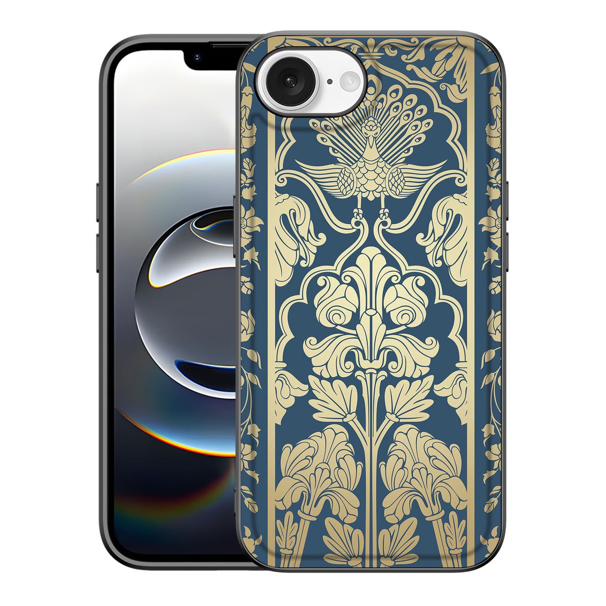 Apple iPhone 16e iPhone 16e Bloemen Hoesje Beige Flowers ontwerp bloemen illustratie