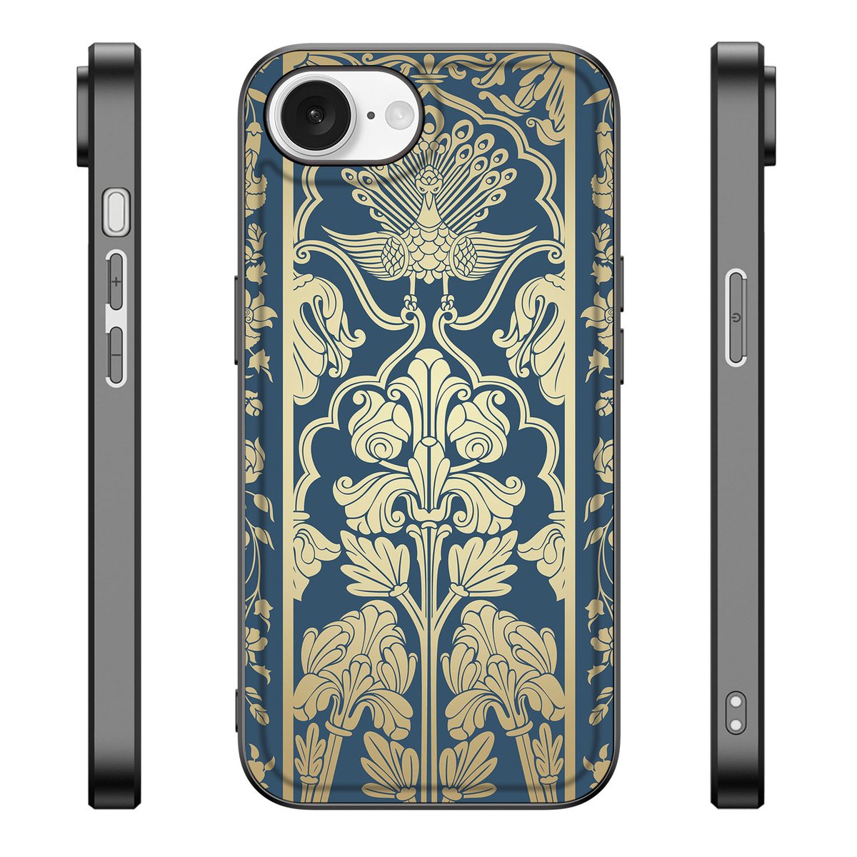 Apple iPhone 16e Bloemen Hoesje Beige Flowers design bloemenprint aanzicht