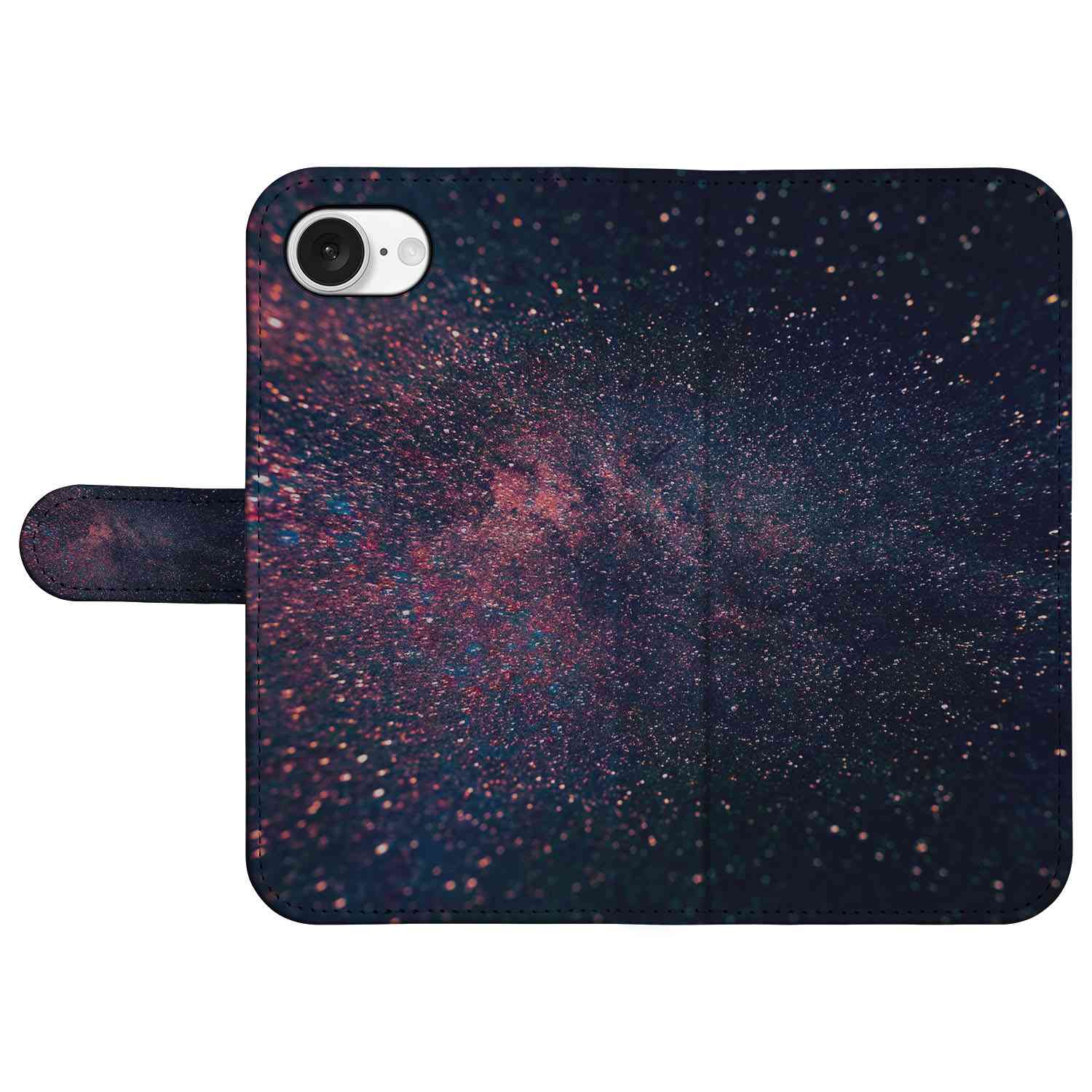 iPhone 16e Book Case Stars design sterrennacht voorkant