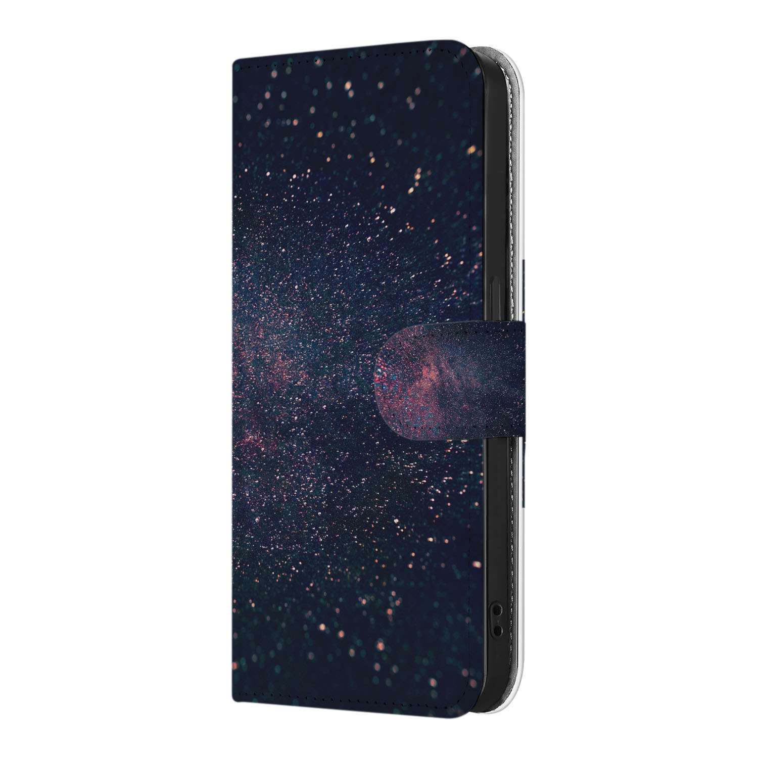 iPhone 16e Book Case Stars design sterrenhemel aanzicht
