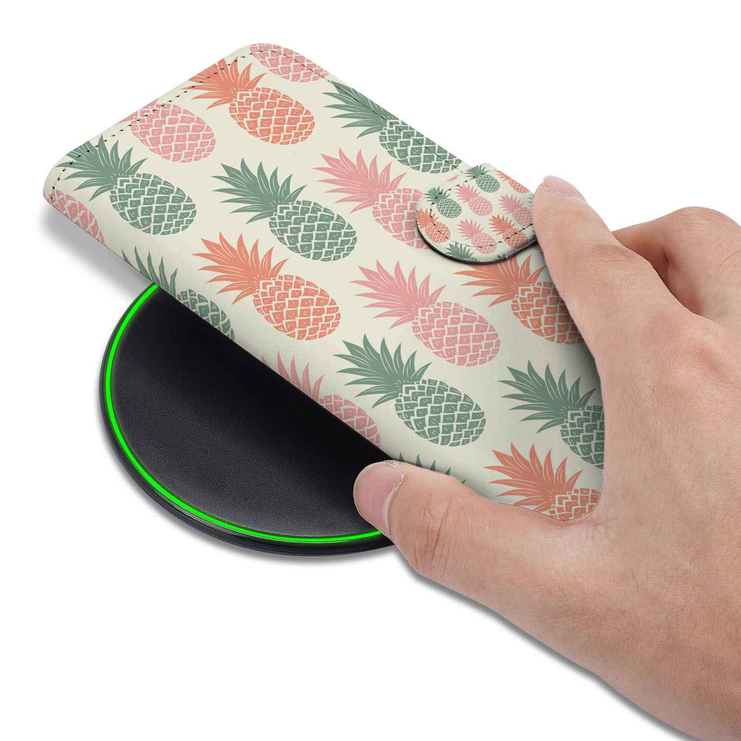 iPhone 16e Book Cover Ananas telefoonhoesje ananas design hand