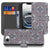 iPhone 16e Bookcase Flower Tiles boekhoes bloemen tegels vooraanzicht