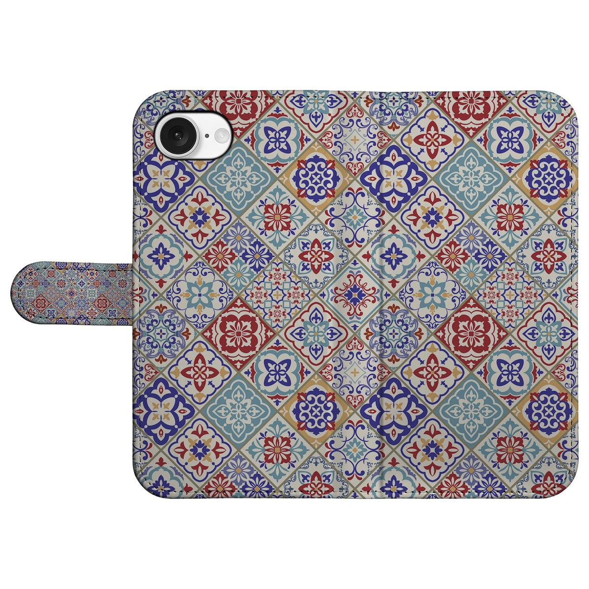 iPhone 16e Bookcase Tiles Color boekhoes tegel ontwerp bovenaanzicht