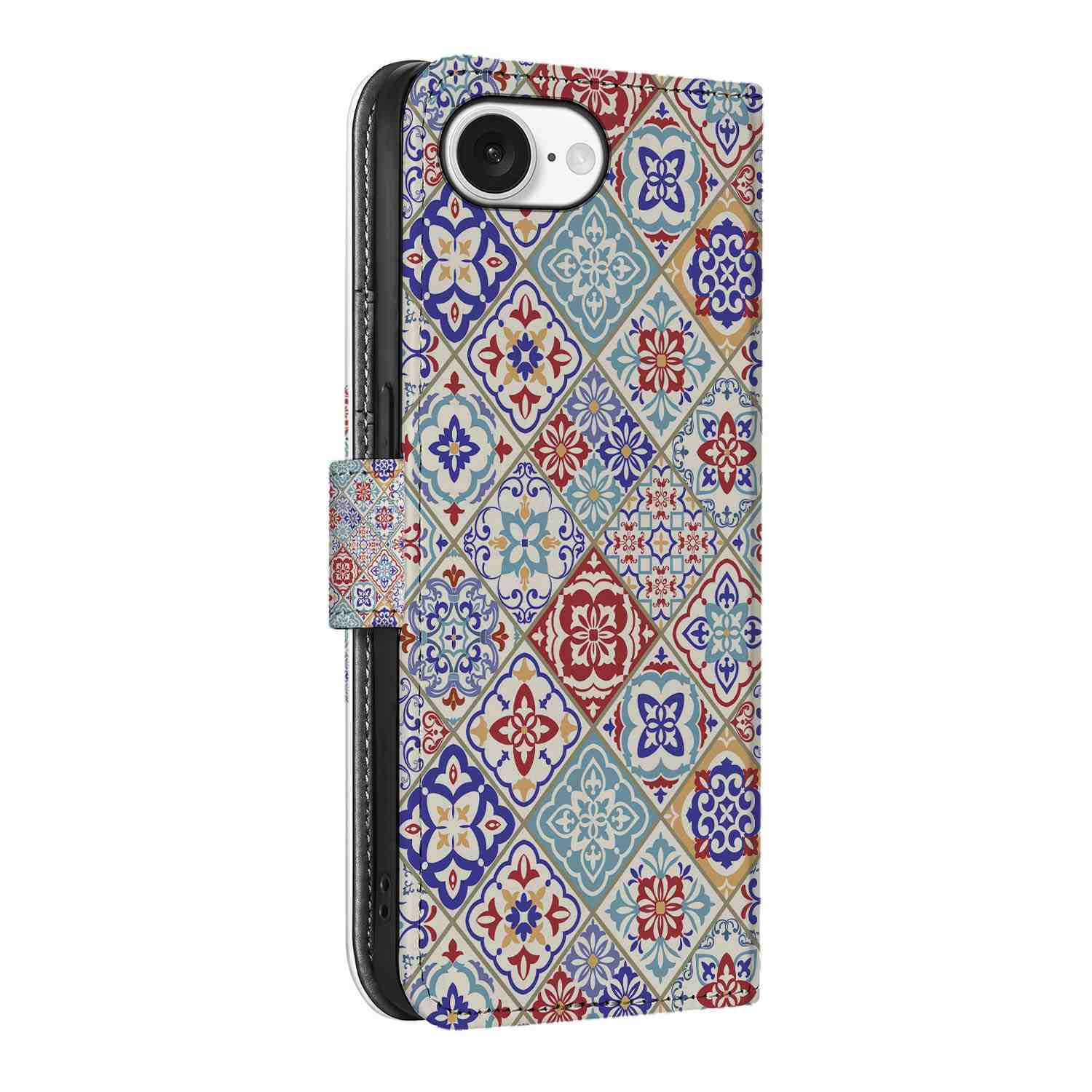 iPhone 16e Bookcase Tiles Color boekcase tegels uniek aanzicht