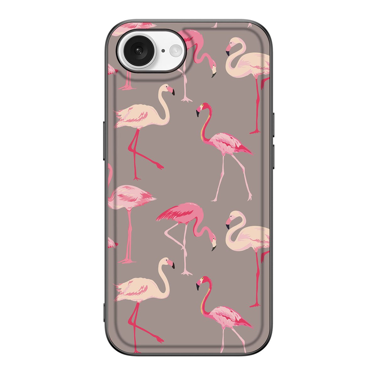 Apple iPhone 16e iPhone 16e Dierenprint Telefoonhoesje Flamingo roze flamingo design