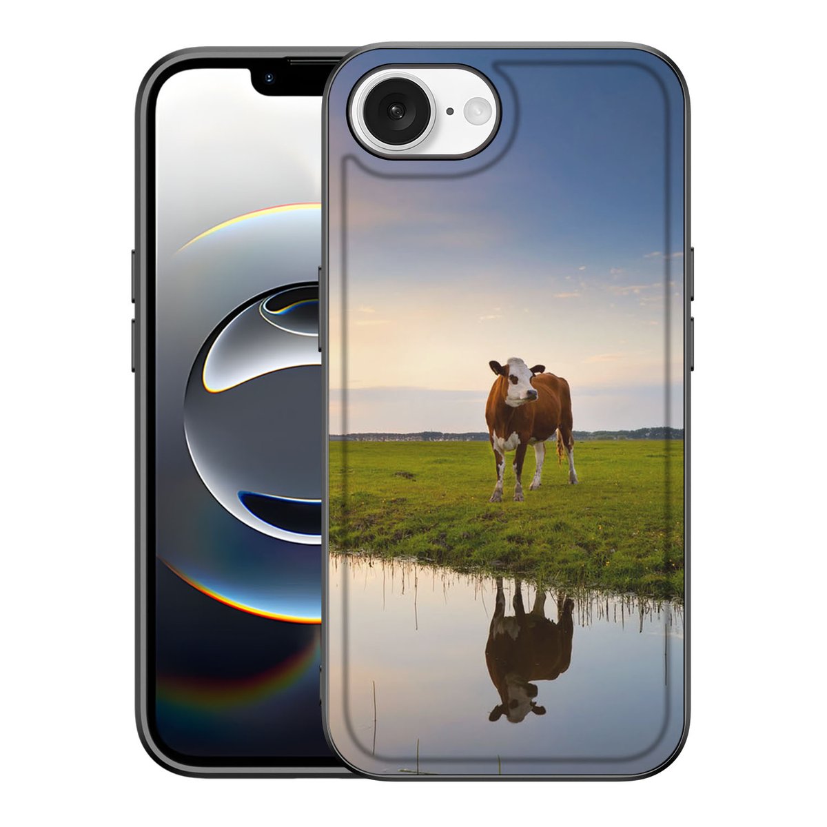 Apple iPhone 16e Dierenprint Telefoonhoesje Koe back cover koeien design
