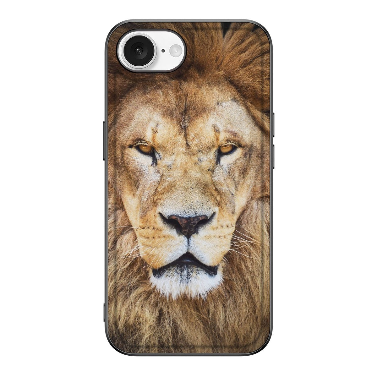 Apple iPhone 16e iPhone 16e Dierenprint Telefoonhoesje Leeuw voorkant