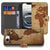 iPhone 16e Flip Cover Wereldkaart flip cover wereldkaart voorzijde achterzijde