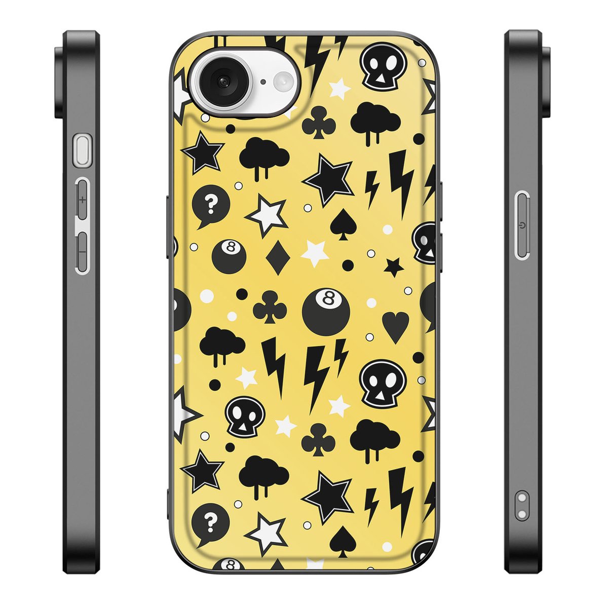 Apple iPhone 16e iPhone 16e GSM Cover Punk Yellow design geel zwart