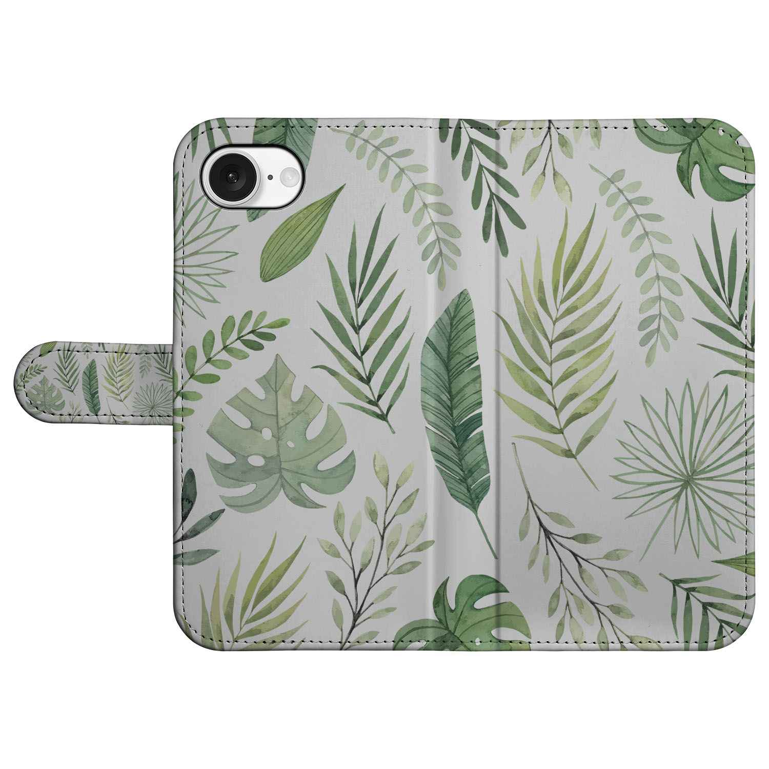 iPhone 16e Hoesje Leaves hoesje bladeren design vooraan