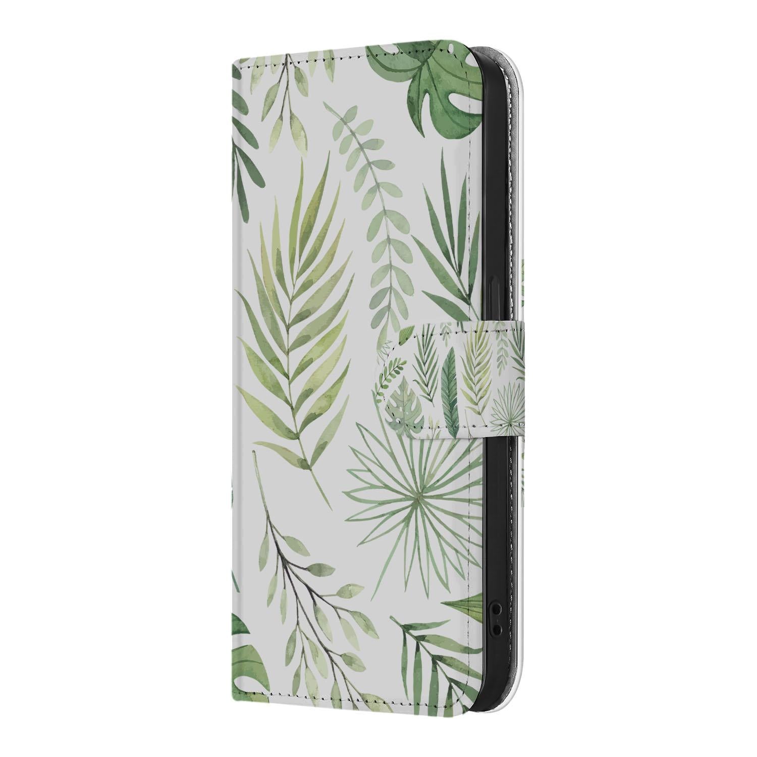 iPhone 16e Hoesje Leaves hoesje bladeren groen design voorkant