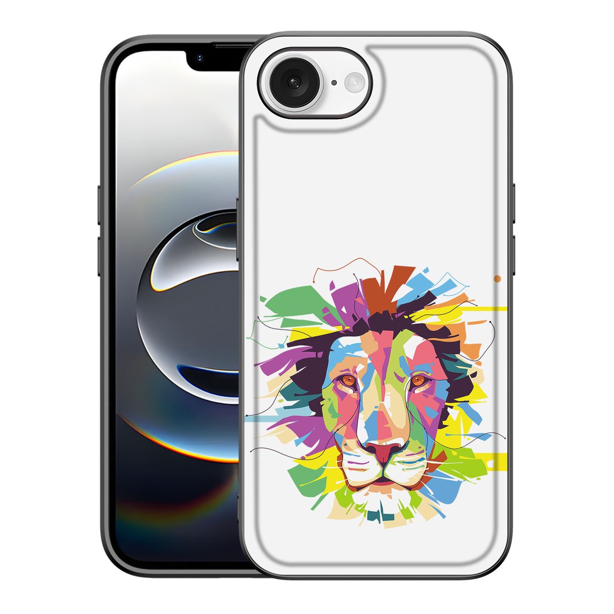 Apple iPhone 16e hoesje Lion Color illustraties voorkant
