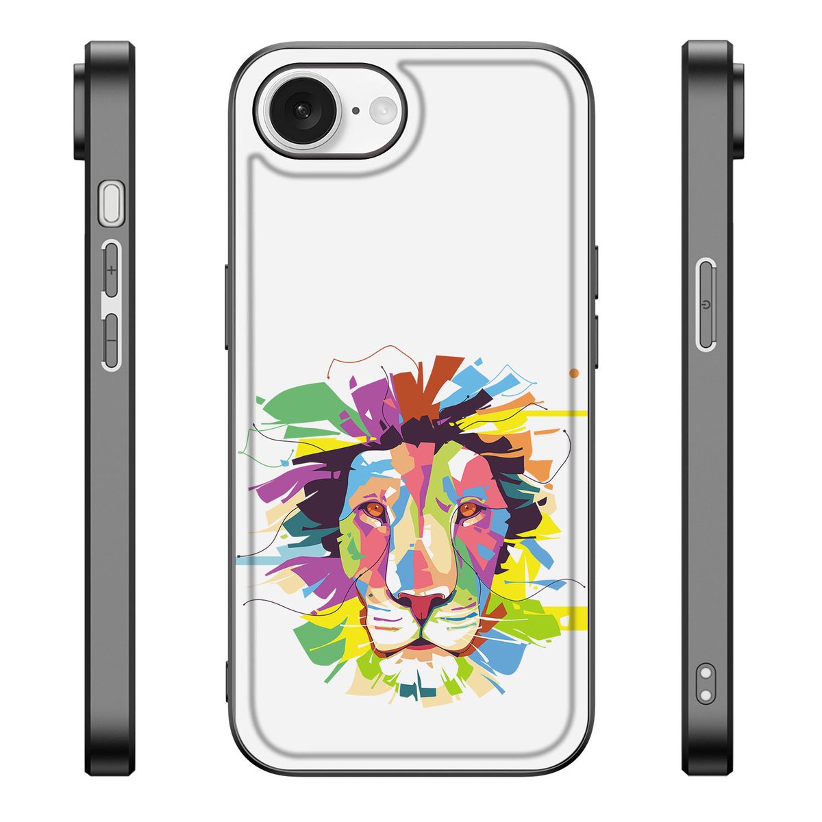 Apple iPhone 16e Hoesje Lion Color illustratie voorkant