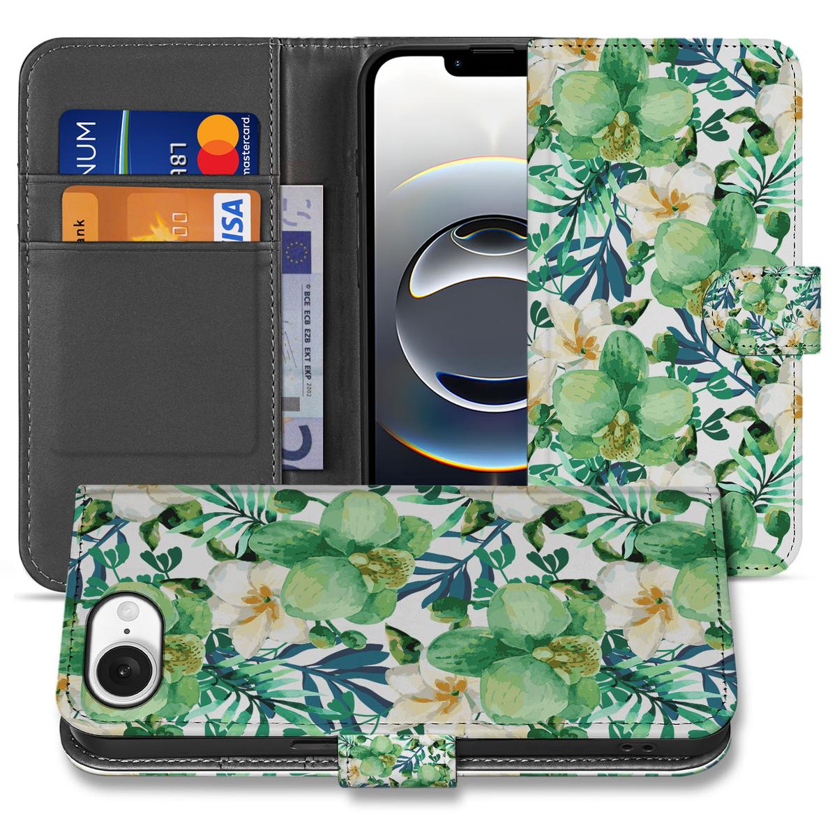 iPhone 16e Hoesje Orchidee Groen telefoonhoesje orchidee design voorkant achterkant