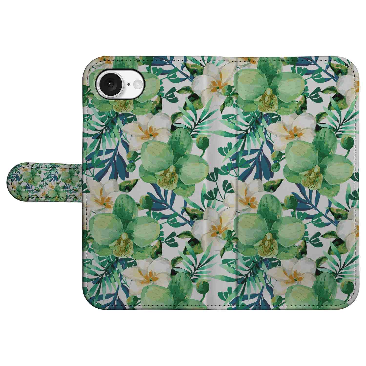 iPhone 16e Hoesje Orchidee Groen telefoonhoesje orchidee groen aanzicht