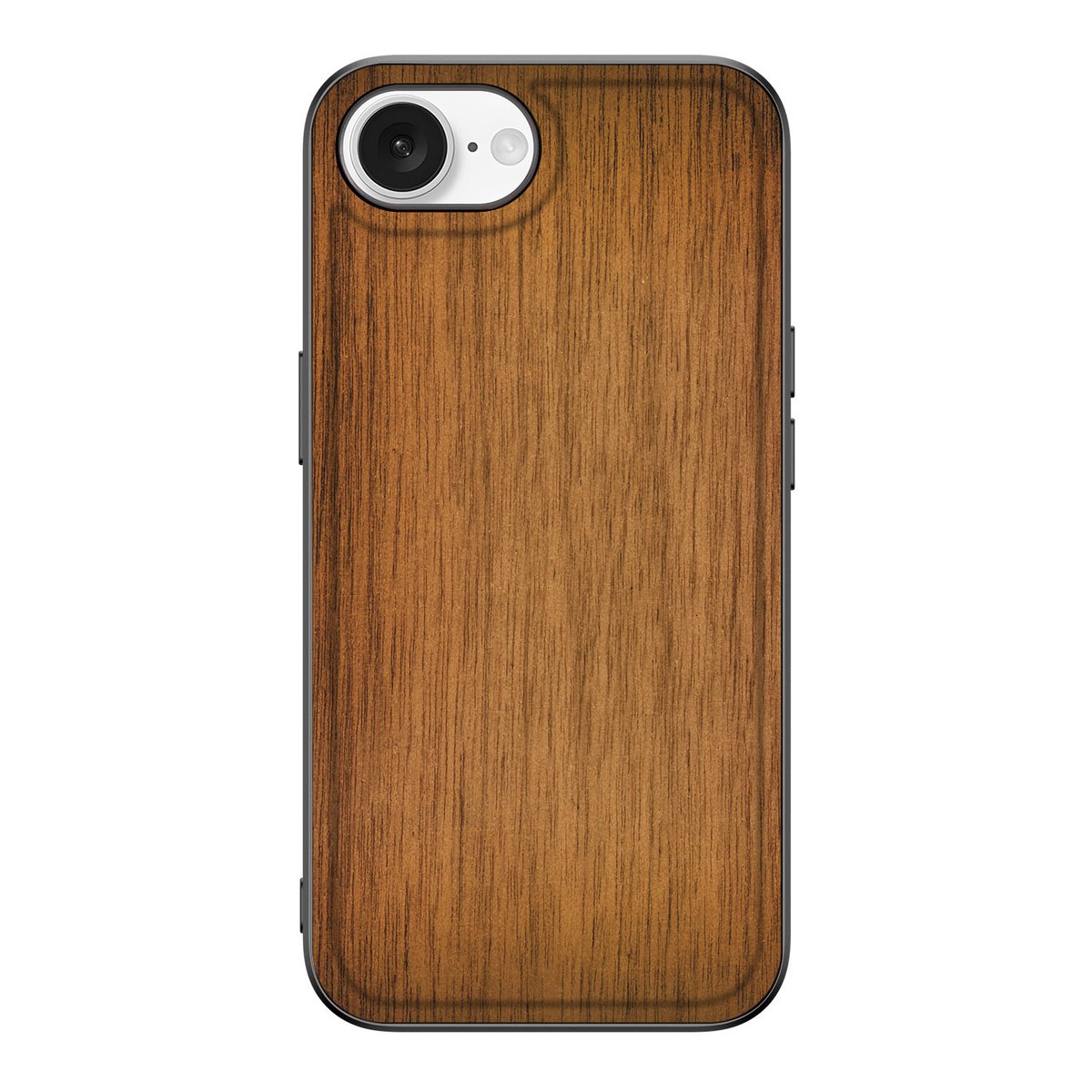 Apple iPhone 16e Houten Print Telefoonhoesje Donker Hout achterkant hout print