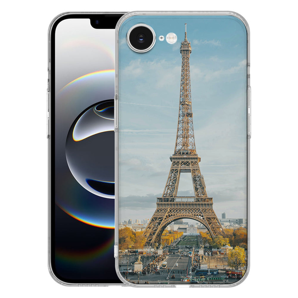 Apple iPhone 16e TPU Hoesje met Foto Eiffel Tower transparant