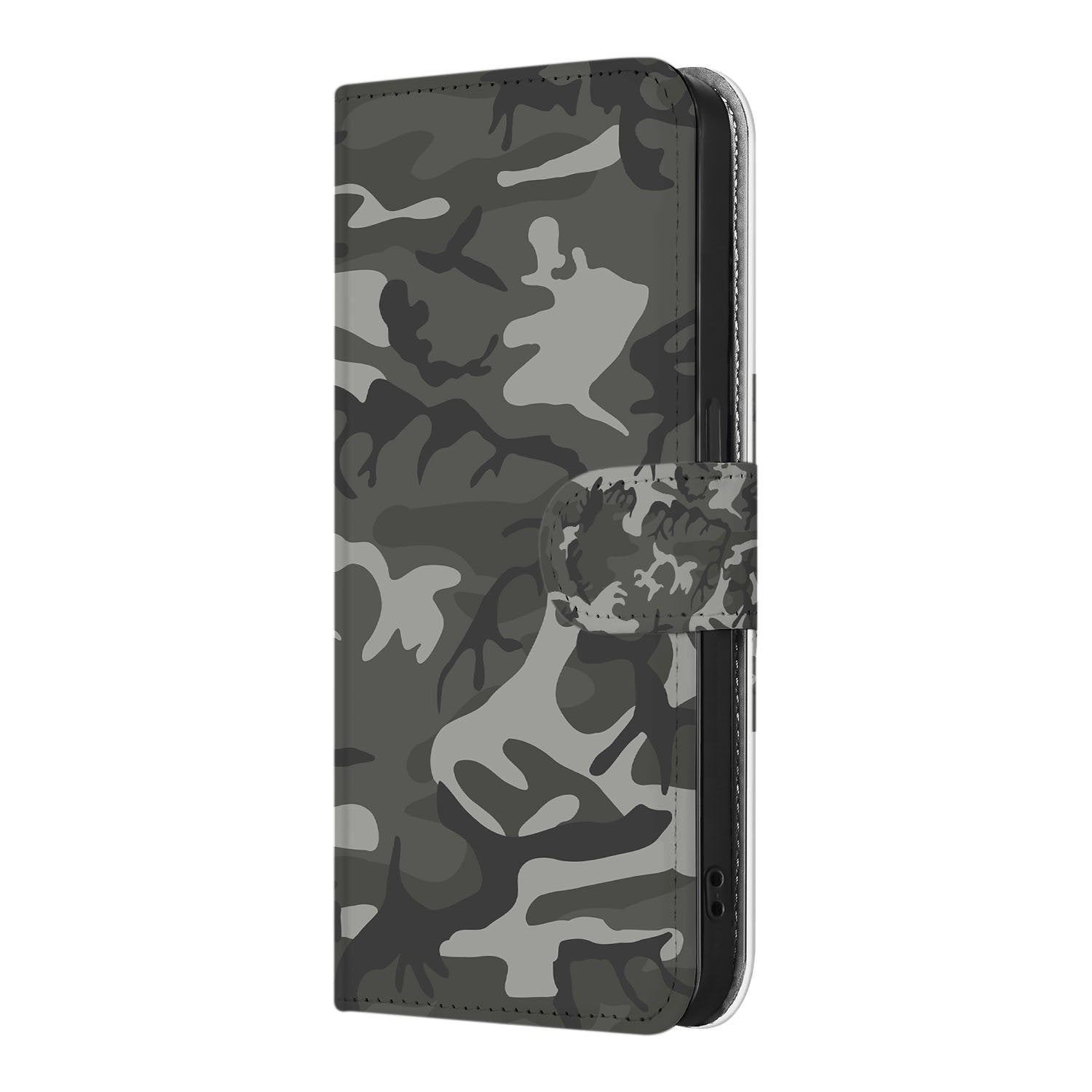 iPhone 16e Telefoon Hoesje Army Light telefoonhoesje camouflage design zijaanzicht